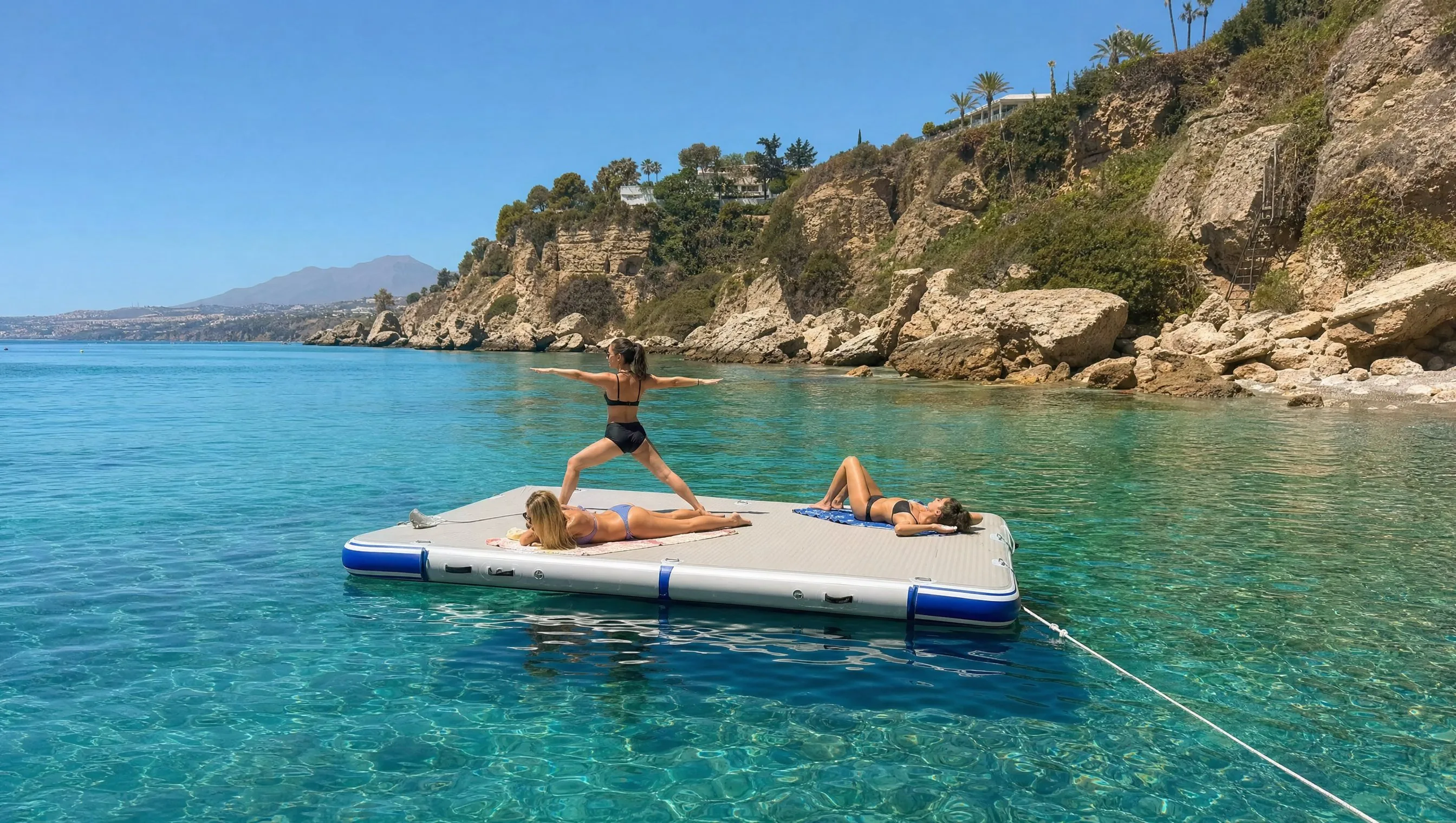 Plataforma flotante Airdock para grupos en Rincón de la Victoria
